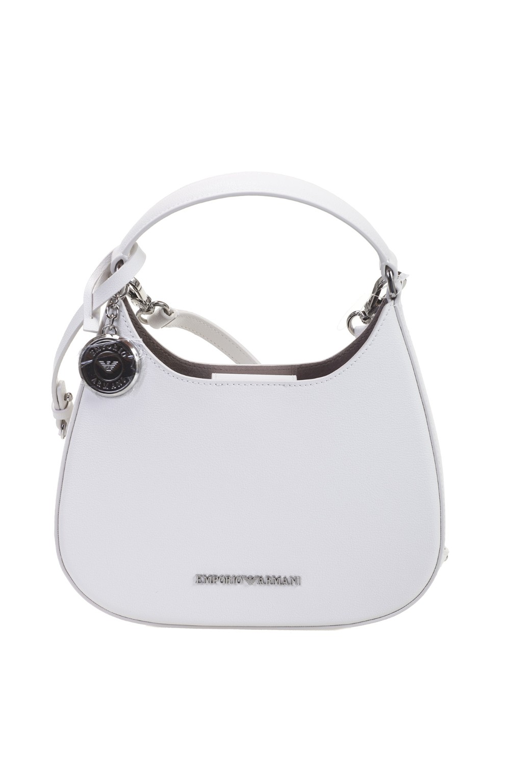 shop EMPORIO ARMANI Saldi Borsa: Emporio Armani borsa hobo a mano in pelle riciclata granata, Emporio Armani Sustainability Values Capsule Collection. 
Il materiale interno è costituito dal 15% di rigenerato di fibre di cuoio.
Dimensioni: 22 x 19 5,5 cm.
Finish granato.
Tracolla removibile.
Logo in metallo.
Charm logato.
Pouch interna con zip.
Composizione: 100% Poliuretanica.
Made in Cina.. Y3H324 YWE9E-80012 number 9170492